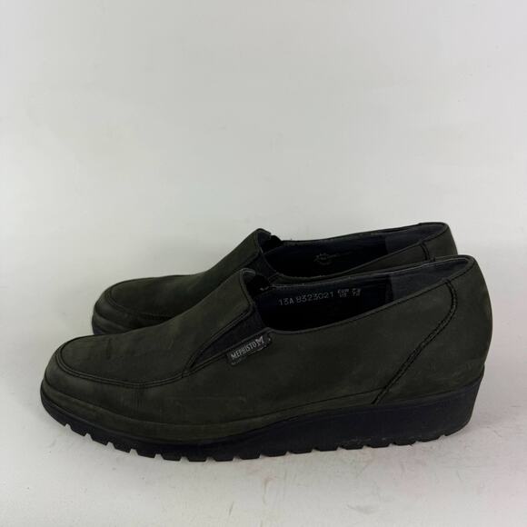 Mephisto Bertrane Loafers Women's 10 Green Suede Slip-On Round Toe Comfort Shoes - Picture 5 of 10